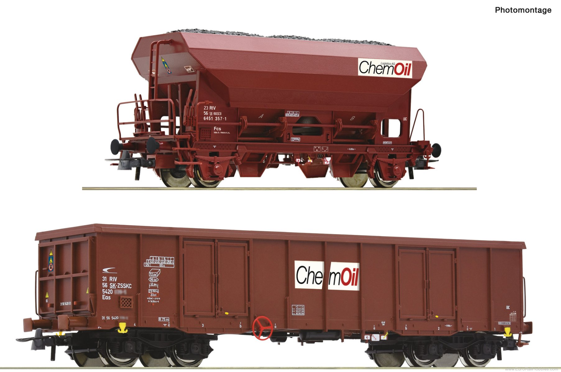Roco 6600221 Roco 2 Piece 'Chemoil' Freight Car Set