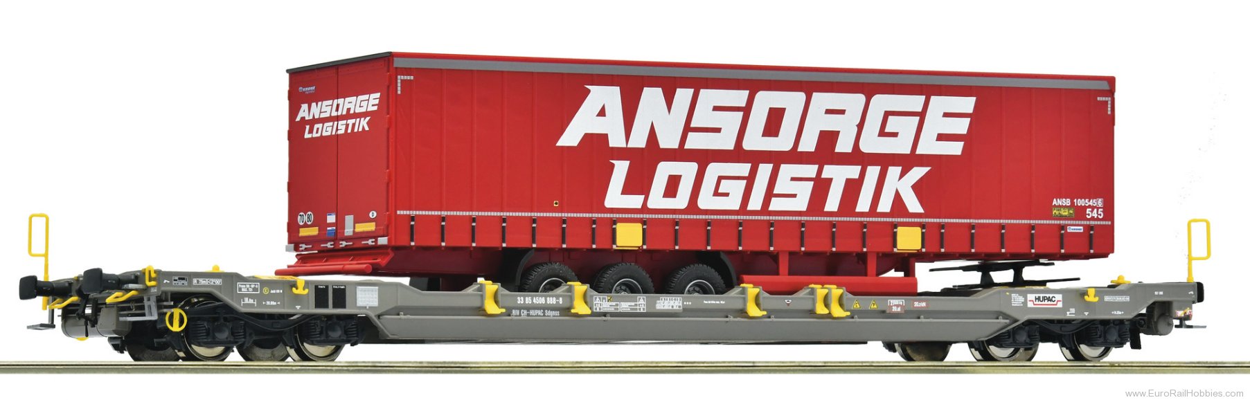 Roco 6600222 Roco Hupac T5 Pocket Wagon w/Ansorge Logistik