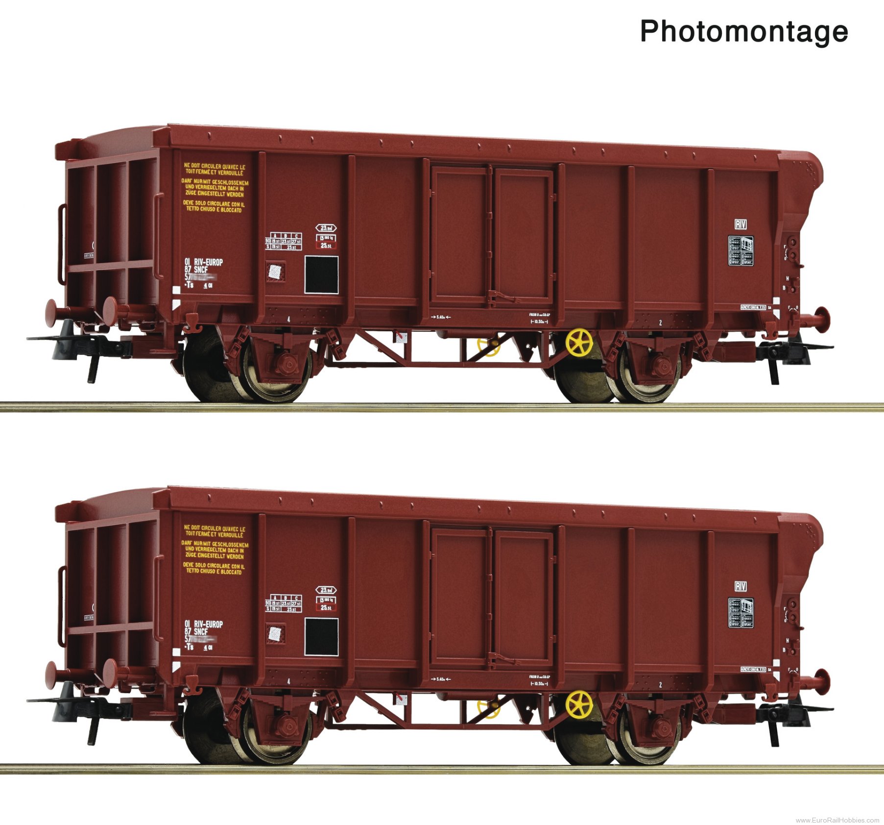 Roco 6600251 Roco SNCF 2 Piece Roll-roof Wagon Set