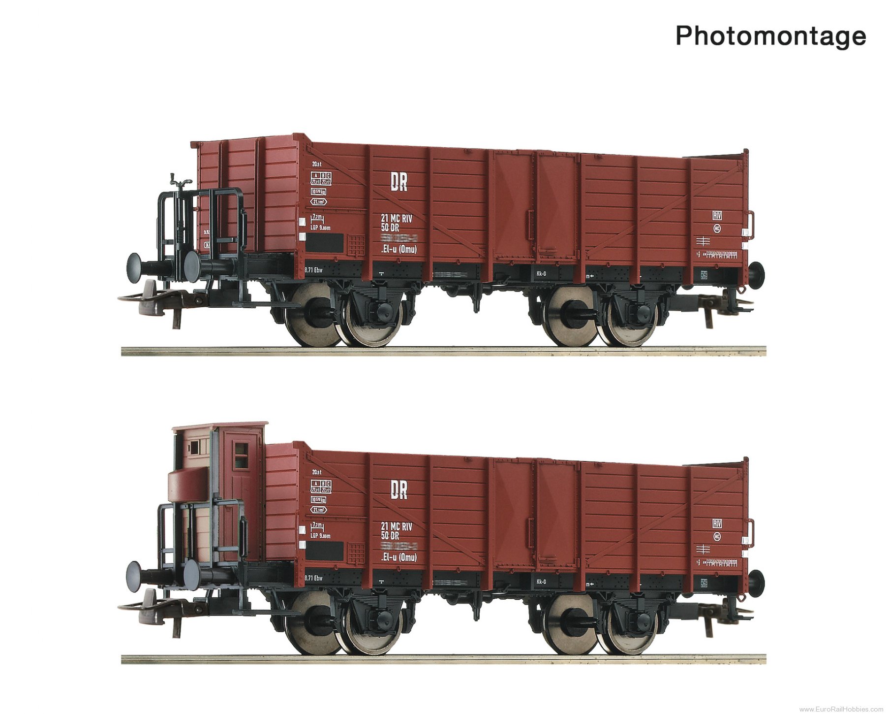 Roco 6600253 Roco DR 2 Piece Omm 12 Open Goods Wagon Set