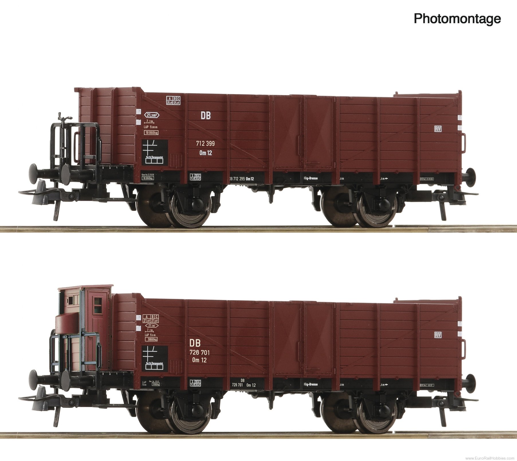 Roco 6600267 Roco DB 2 Piece Open Goods Wagon Set