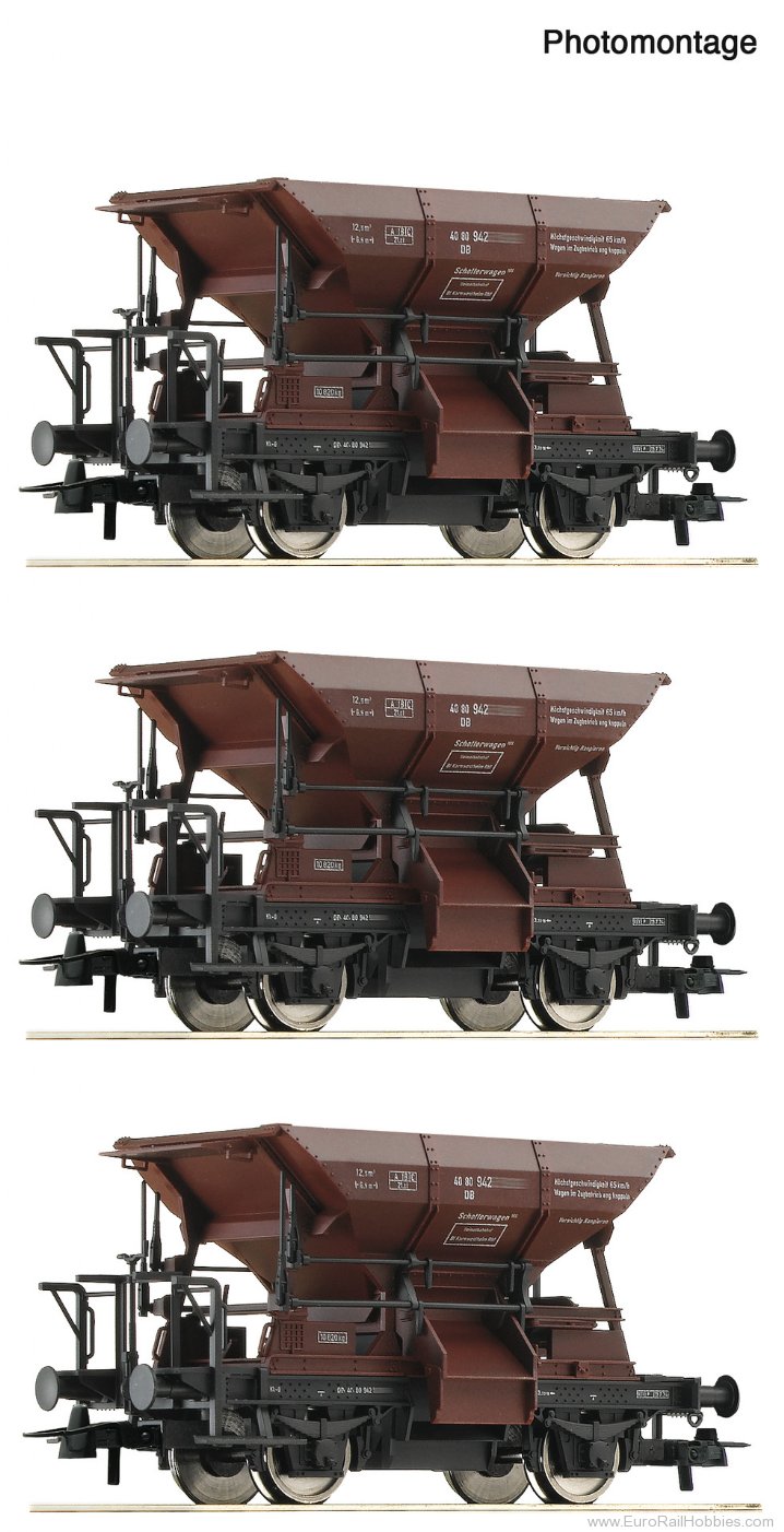 Roco 6600269 Roco DB 3 Piece Talbot Ballast Hopper Wagon S