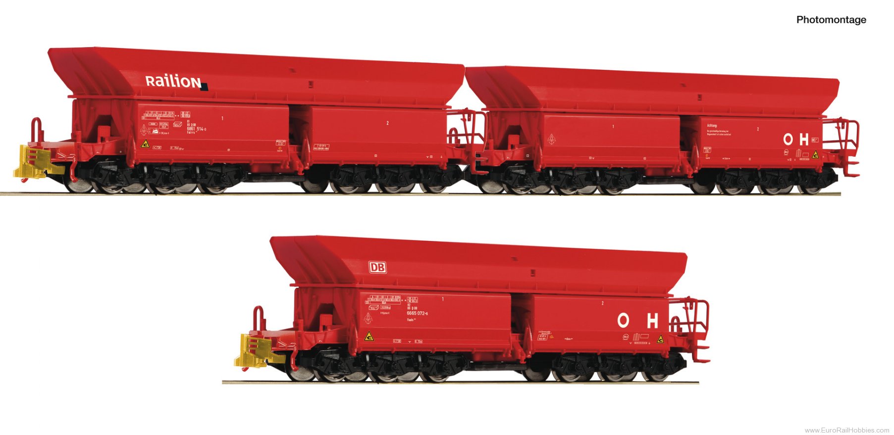 Roco 6600271 Roco DB AG 3 Piece Ore Hopper Car Set # 2