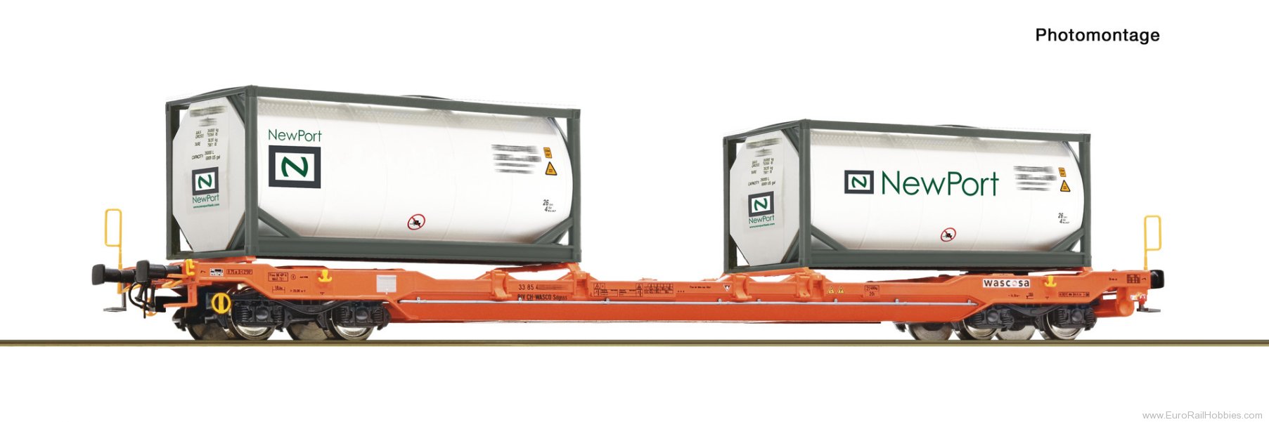 Roco 6600275 Roco T5 Wascosa + NewPort TankcontainerPocket