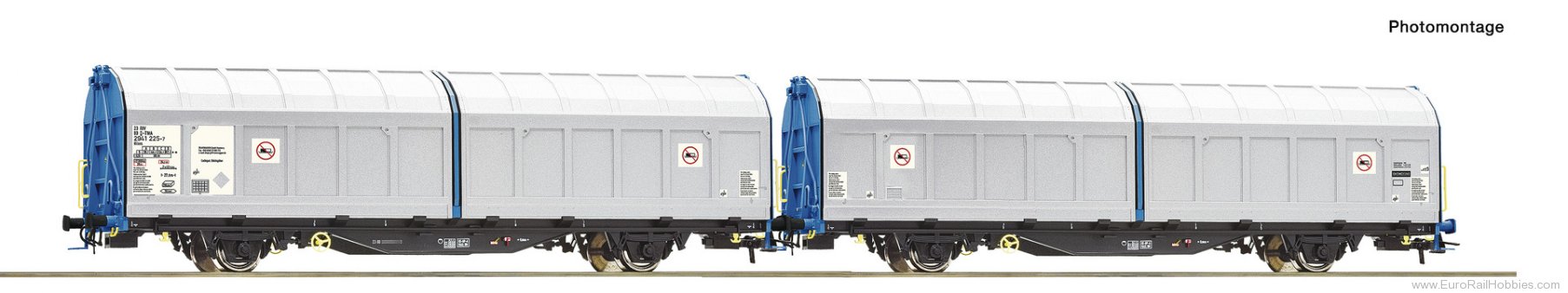 Roco 6600276 Roco Double unit sliding wall wagon, Transwag