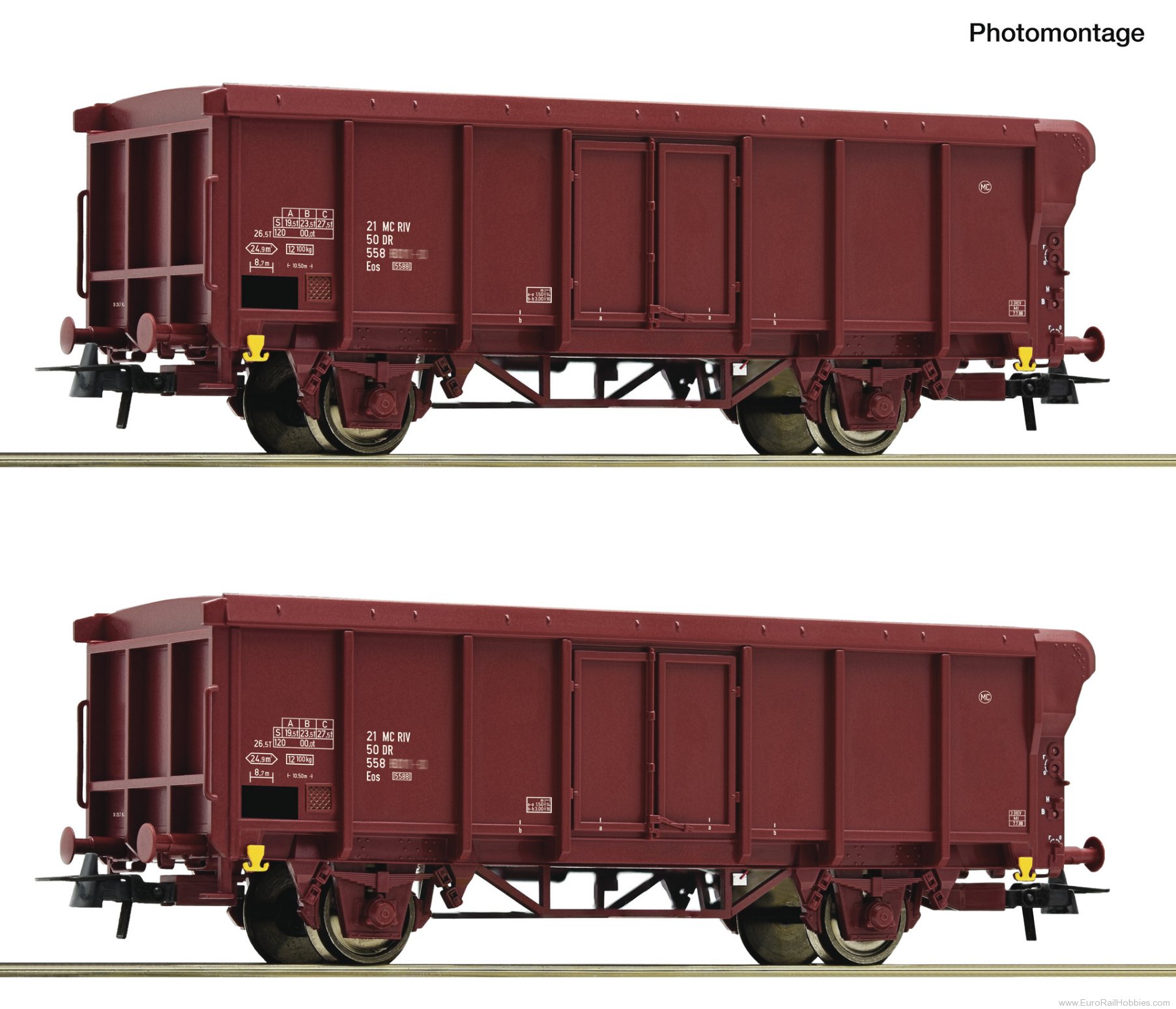 Roco 6600280 Roco DR 2 Piece Rolling Deck Open Goods Wagon