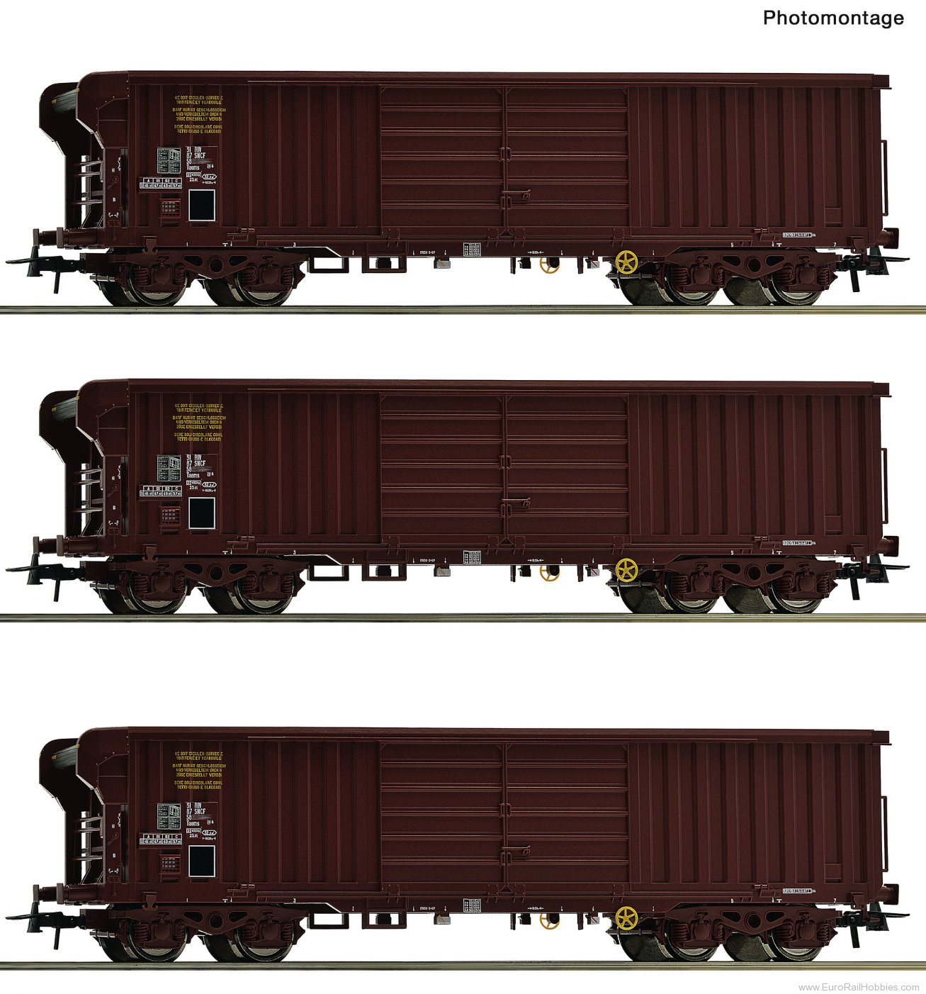 Roco 6600285 Roco SNCF 3 Piece Roll-roof Wagon Set