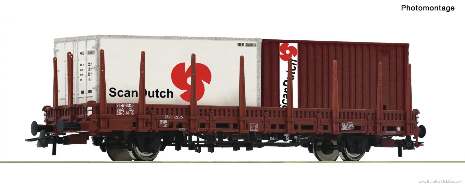 Roco 6600289 Roco NS Stake Car w/Container Load