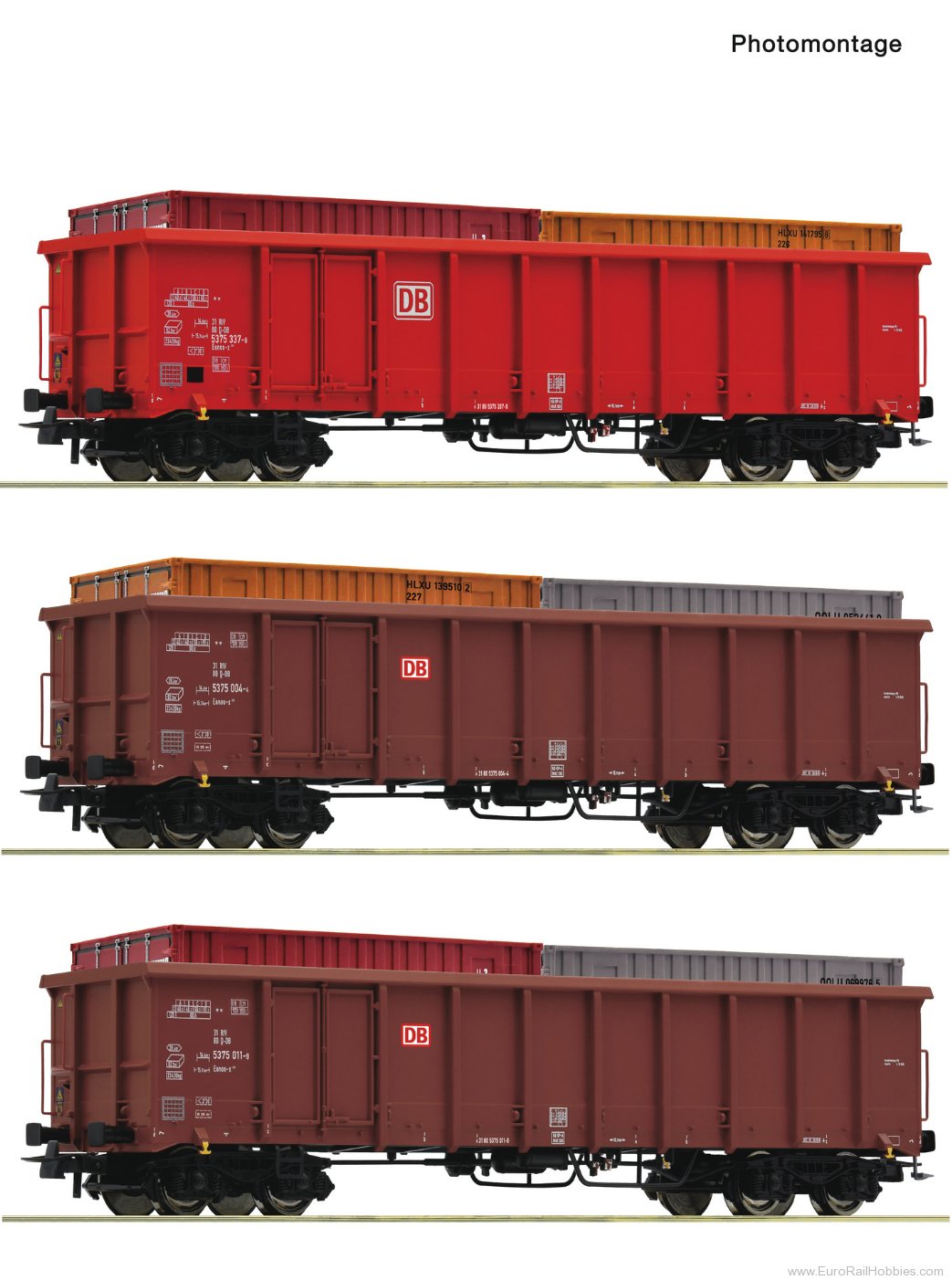 Roco 6600291 Roco DB-AG 3 Piece EanosOpen Goods agon Set w