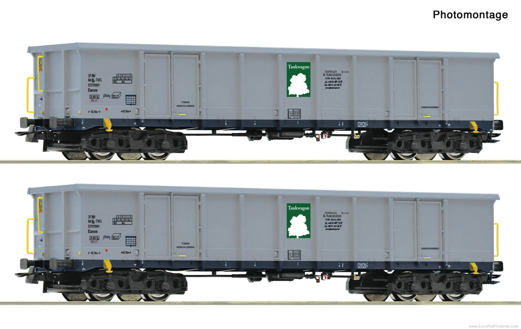 Roco 6600295 Roco 2 Piece 'Eanos' Open Goods Wagon Set