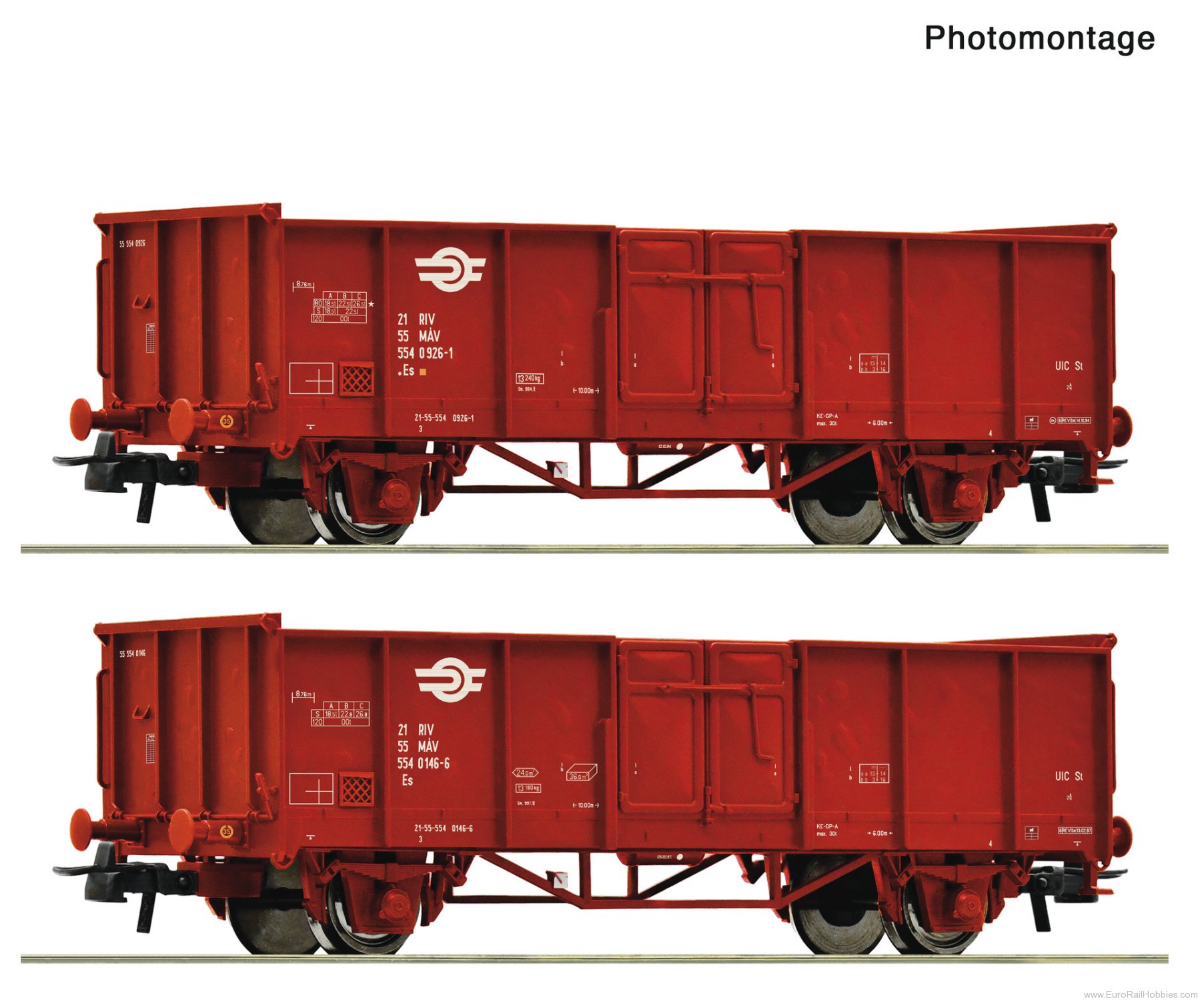 Roco 6600301 Roco MAV 2 Piece Open Goods Wagon Set