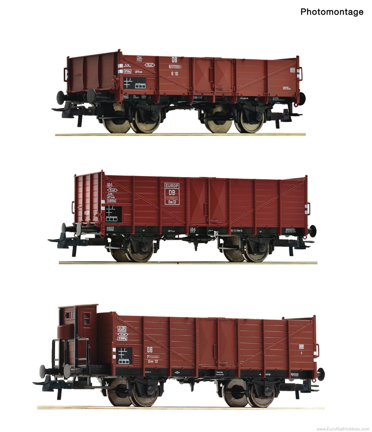 Roco 6600303 Roco DB 3 Piece Open Goods Wagon Set