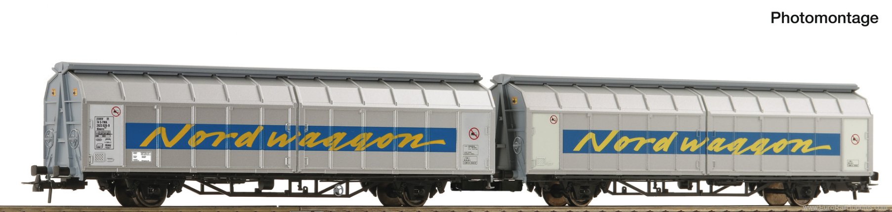 Roco 6600311 Roco 2 Piece Sliding-wall wagon double unit, 