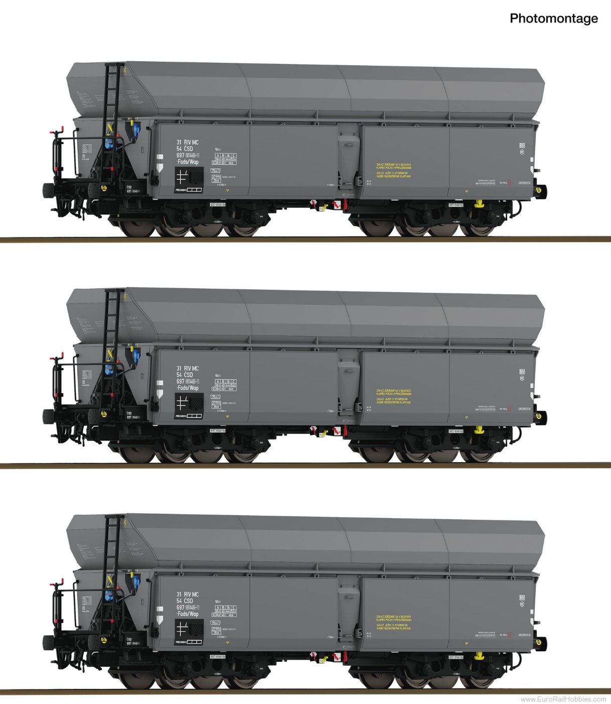 Roco 6600325 Roco CSD 3 Piece Self-Unloading Hopper Car Se
