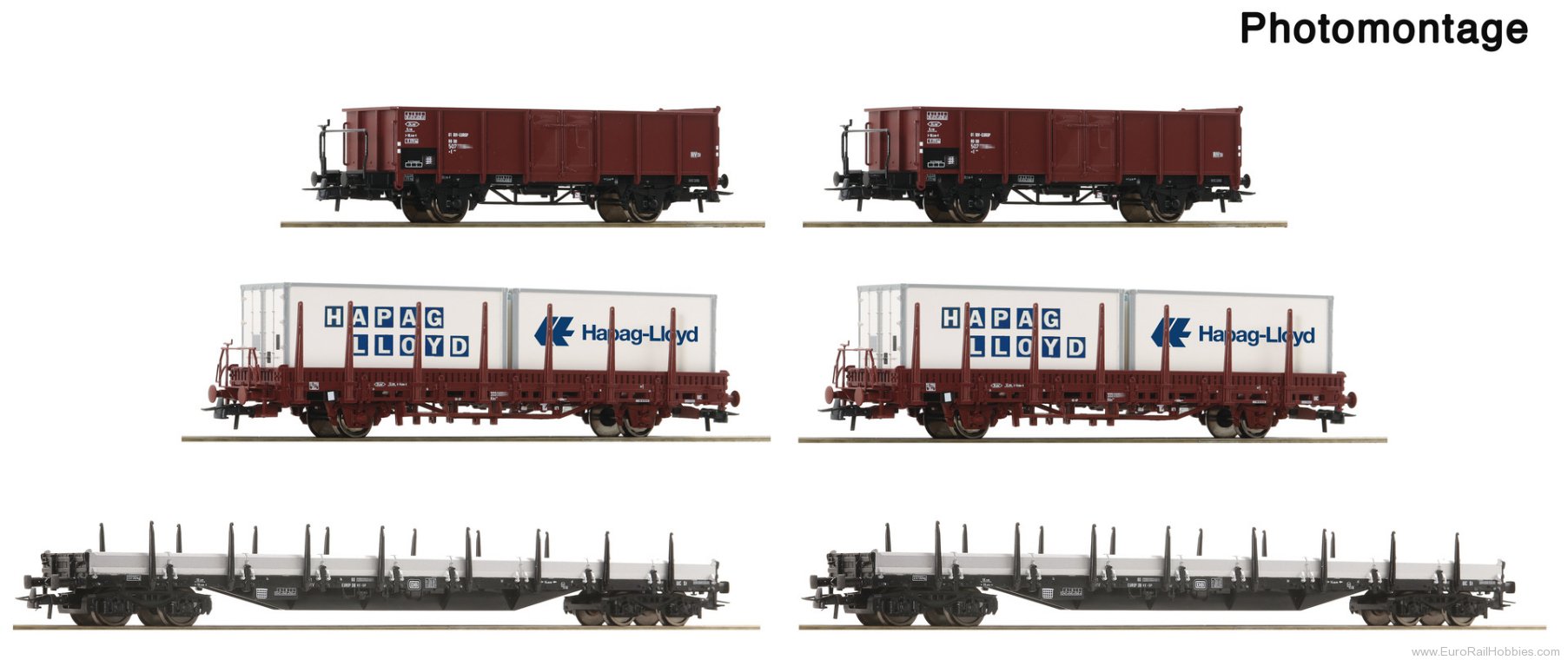 Roco 6600334 Roco DB 6 Piece Marshalling Yard/Open Goods S