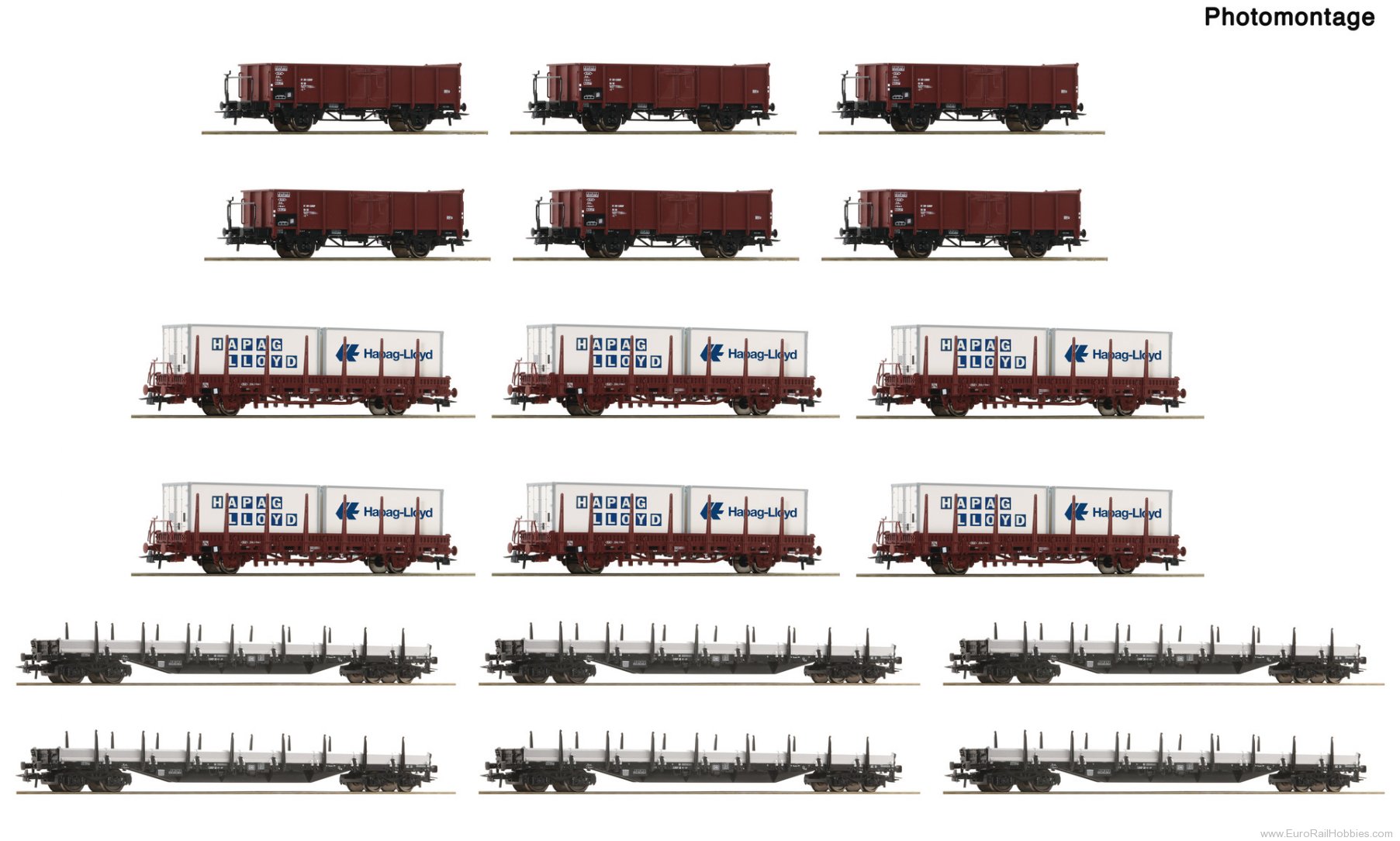Roco 6600335 Roco DB 18 Piece Marshalling Yard/Open Goods 