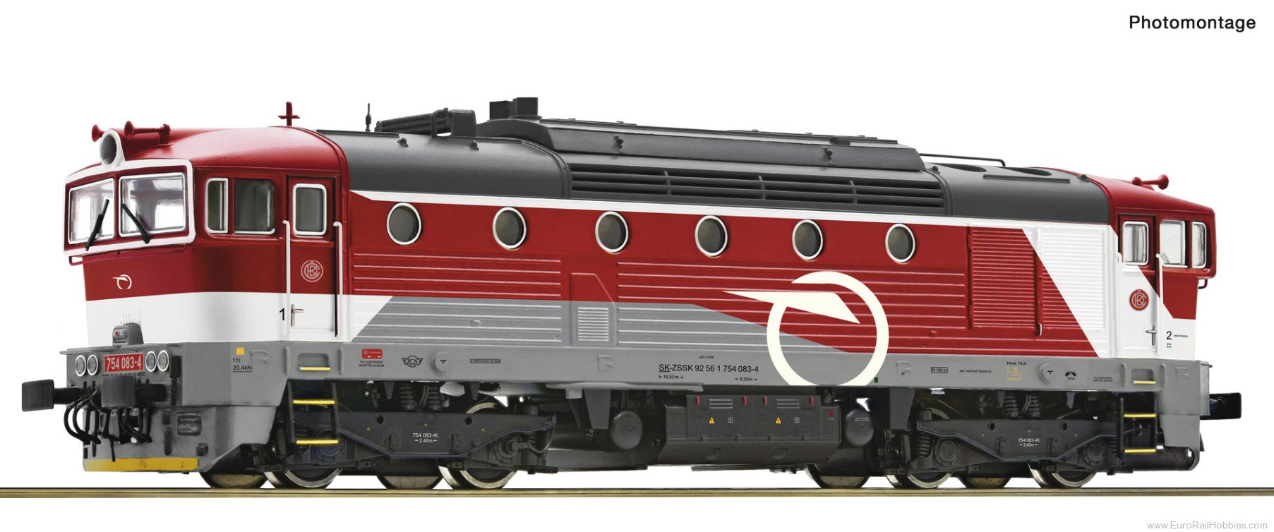 Roco 7310082 Roco ZSSK Rh 754 Diesel Locomotive DCC w/Soun