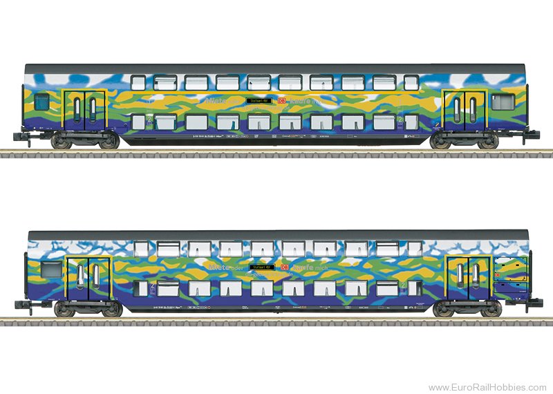 Trix 18298 MiniTrix 'Tourism Train' Bi-Level 2 Piece Coa