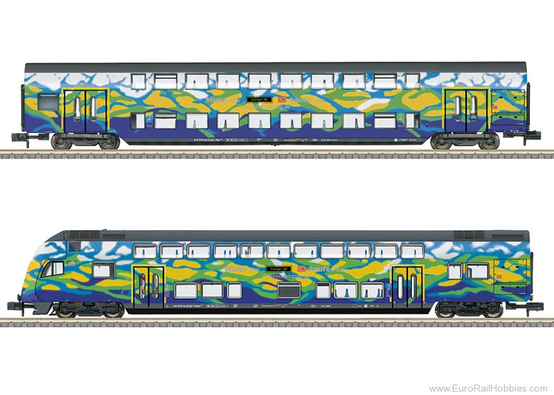 Trix 18299 MiniTrix 'Tourism Train' Bi-Level 2 Piece Coa