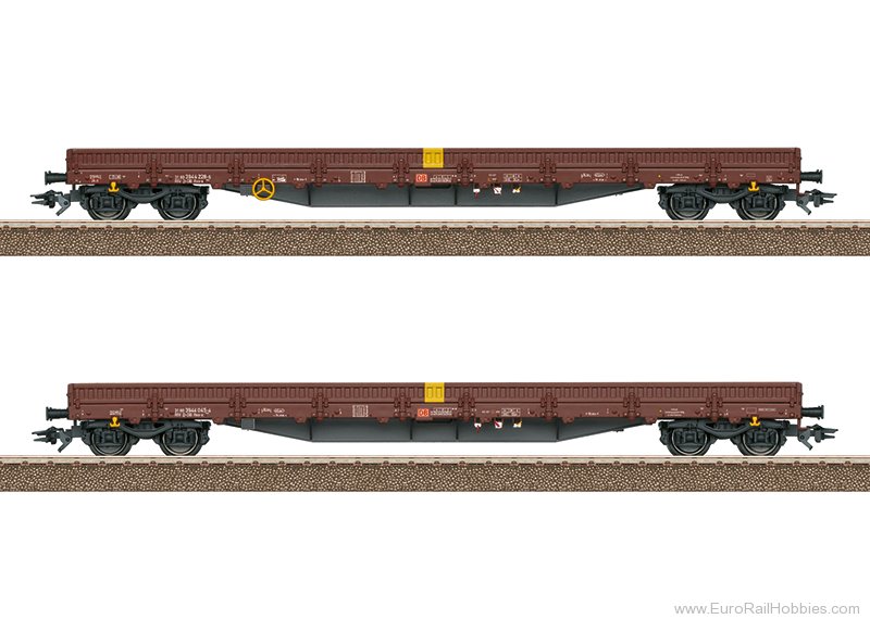 Trix 24431 Trix DB AG 2 Piece Low-Sided Car Set, w/Rail 