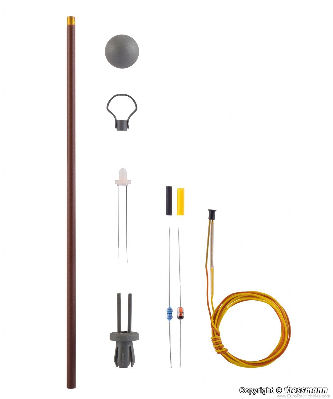 Viessmann 6927 Kit Wooden post lamp Deutsche Reichsbahn, LED