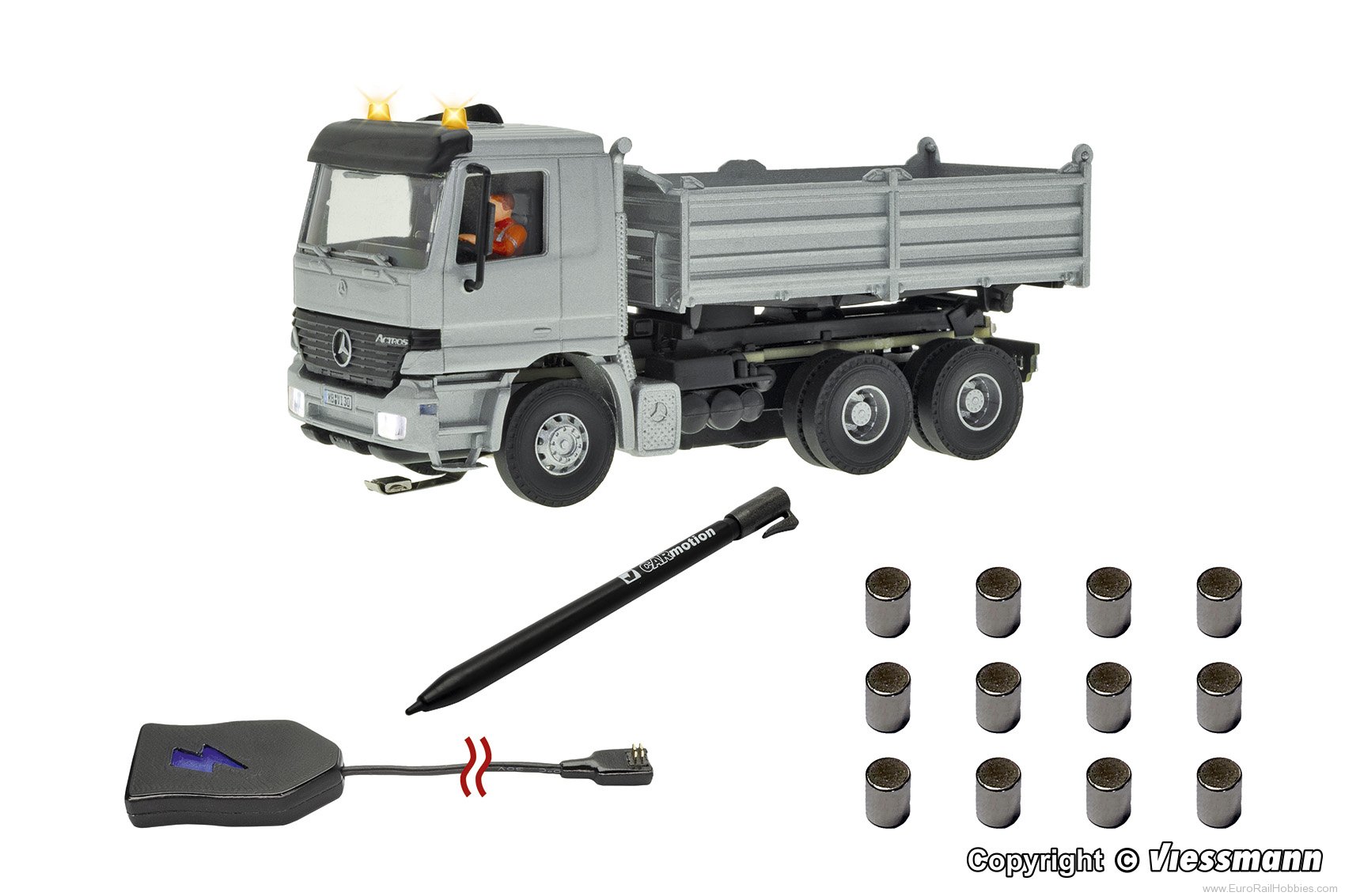 Viessmann 8004 CarMotion starter set, MB ACTROS dump truck w