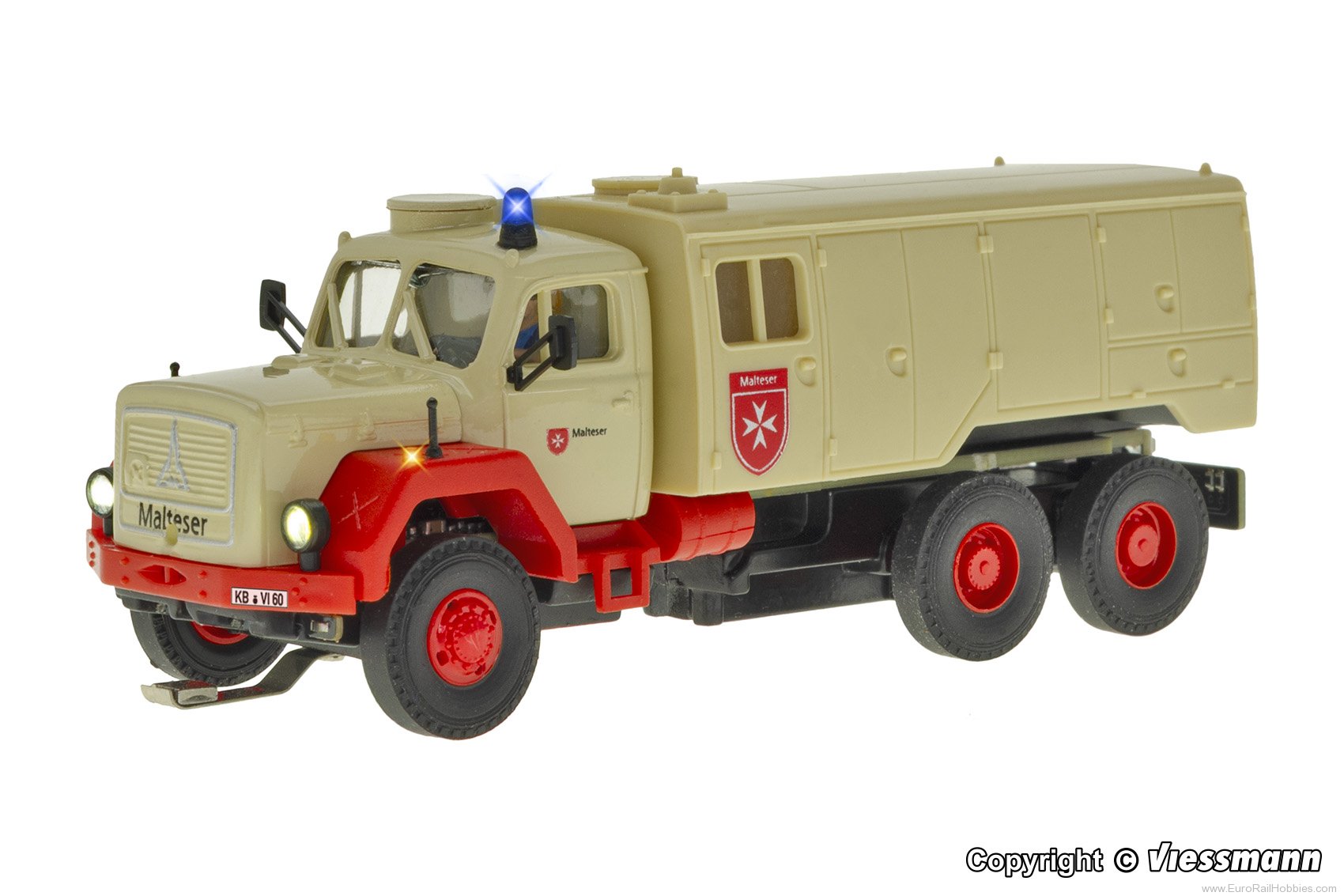 Viessmann 8060 Malteser MAGIRUS DEUTZ 3-axle with rotating f