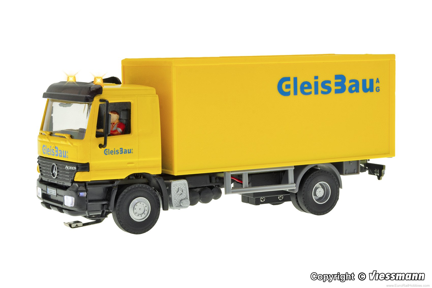 Viessmann 8117 MB ACTROS 2-axle box body, GleisBau, function