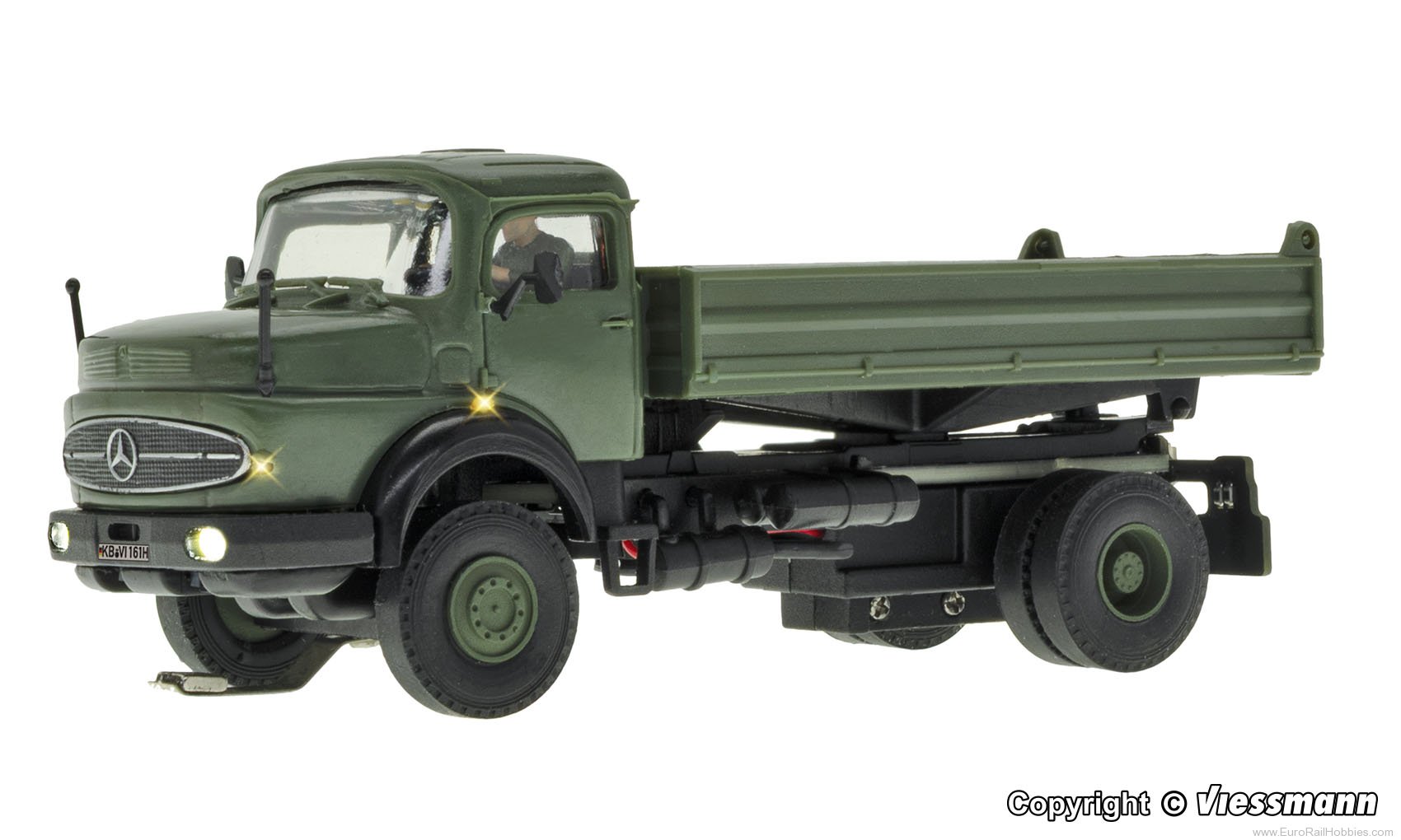Viessmann 8161 MB round bonnet 2-axle with tipper bed, milit