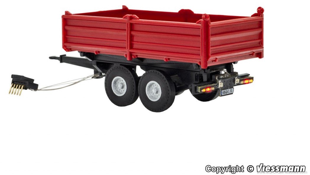 Viessmann 8214 H0 Tandem tipper, red, functional model (Vies