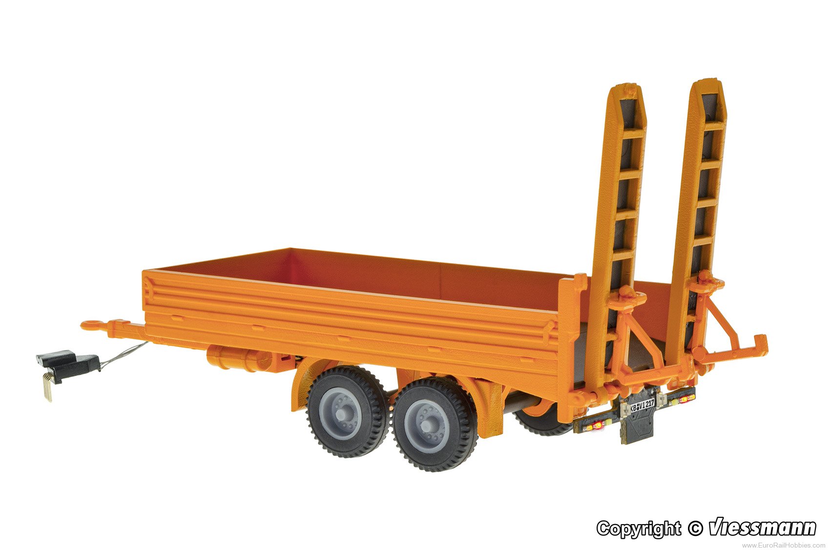 Viessmann 8217 Tandem low loader, orange, functional model