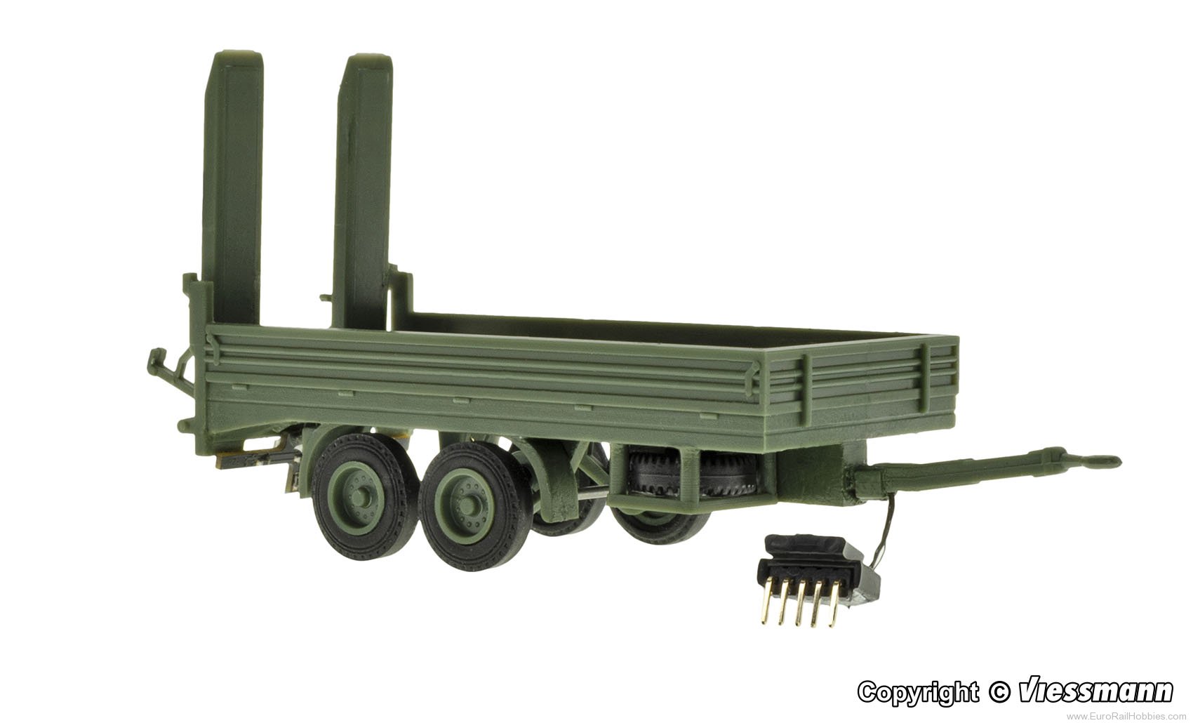 Viessmann 8220 Tandem low loader, military, functional model
