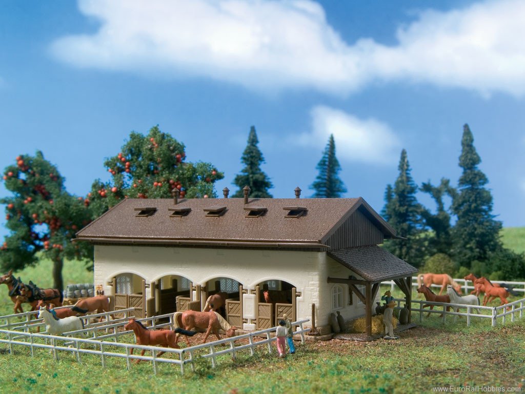 Vollmer 47719 Horse Paddock w. Horses