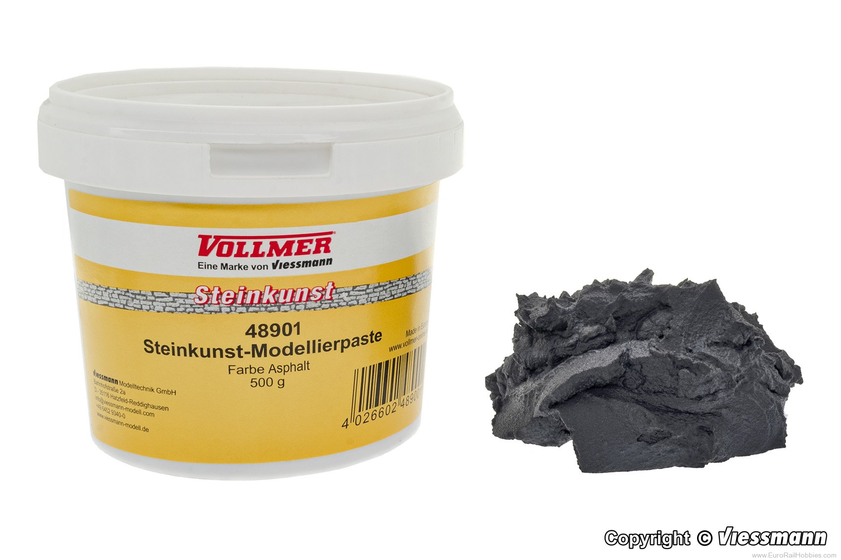 Vollmer 48901 Stone Art modelling paste, colour asphalt, 50