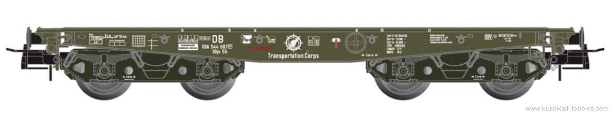 Artitec 20.284.19 SSy55 USATC 554 701P, 4 Axle Flat Car