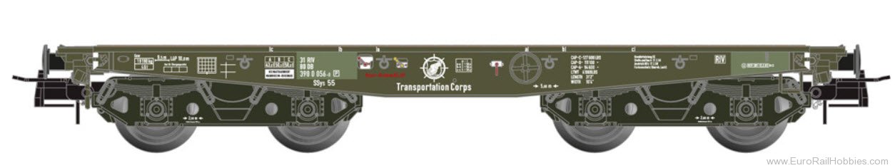 Artitec 20.284.35 SSy55 USATC 056-0 P, 4 Axle Flat Car