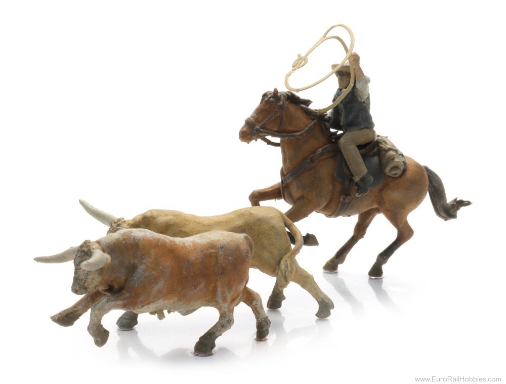 Artitec 5870170 Cowboy lassoing Longhorns
