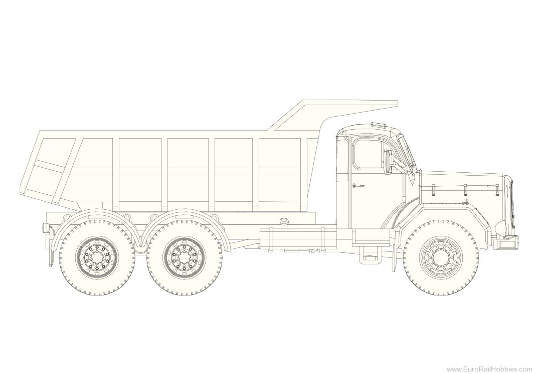 Brekina 10225 Brekina, Magirus Jupiter Kipper, White, 1960,