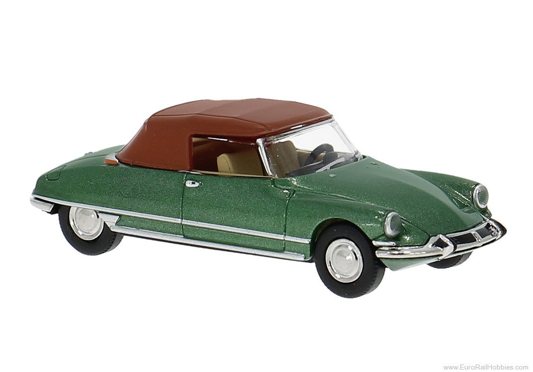 Brekina 14238 Brekina, Citroen DS 19 Cabriolet, Green, 1963