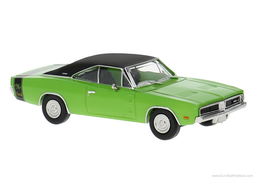 Brekina 18002 Brekina, Dodge Charger, Green/Black, 1969,  