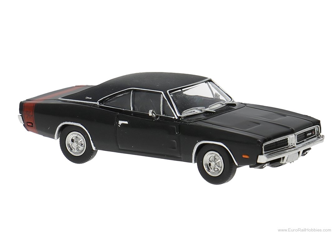 Brekina 18006 Brekina, Dodge Charger, Black, 1969,  
