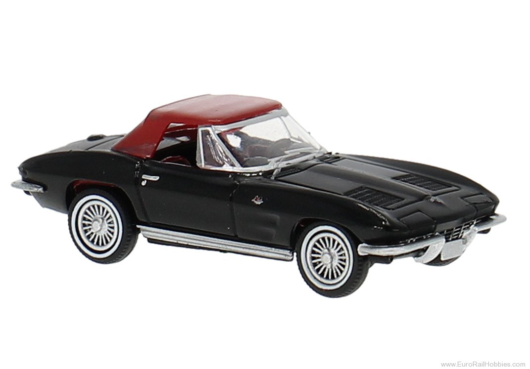 Brekina 18025 Brekina Chevrolet Corvette C2 Cabrio Black Cl