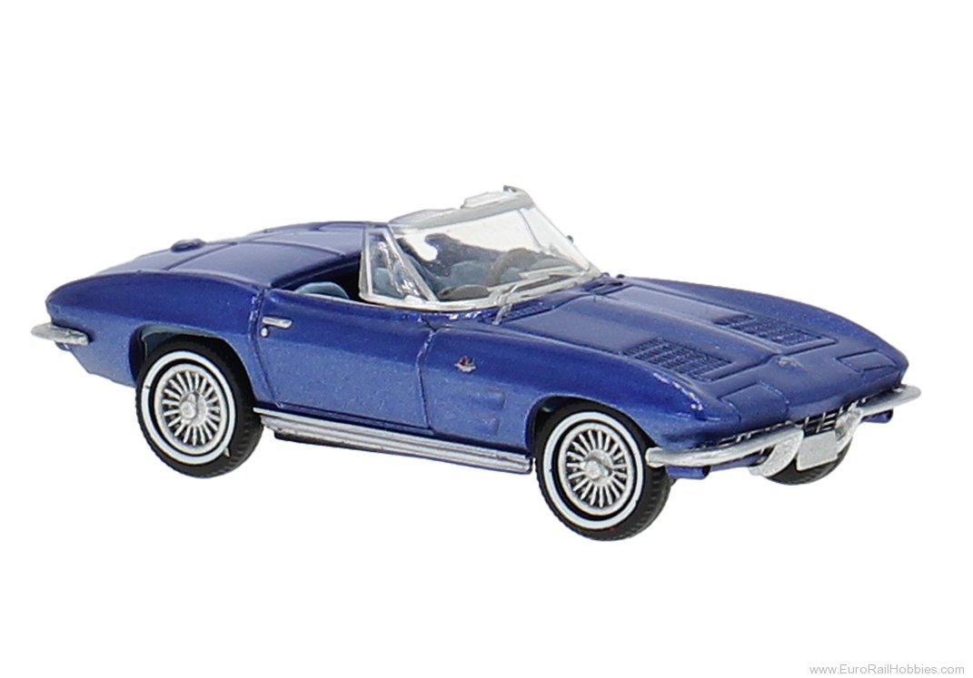 Brekina 18028 Brekina Chevrolet Corvette C2 Cabrio Blue Met