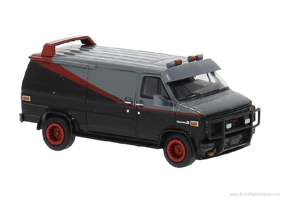 Brekina 18250 Brekina, GMC Vandura, Black/Red, 1983,  