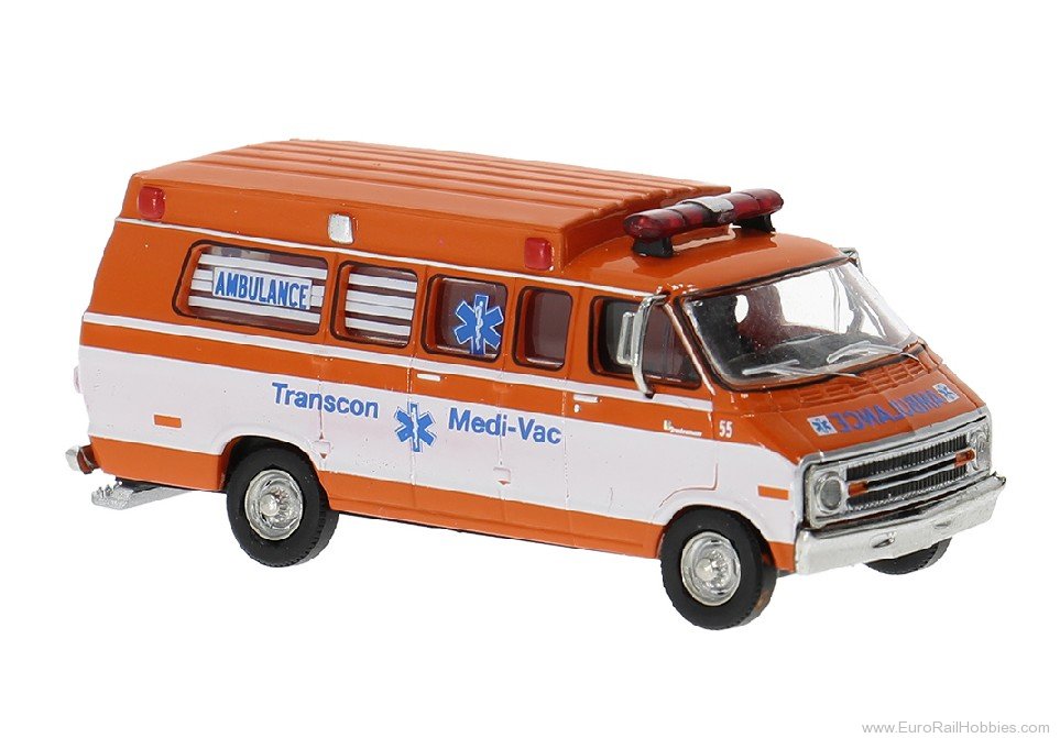 Brekina 18305 Brekina, Dodge B 200 Ambulance, 1975, Transco