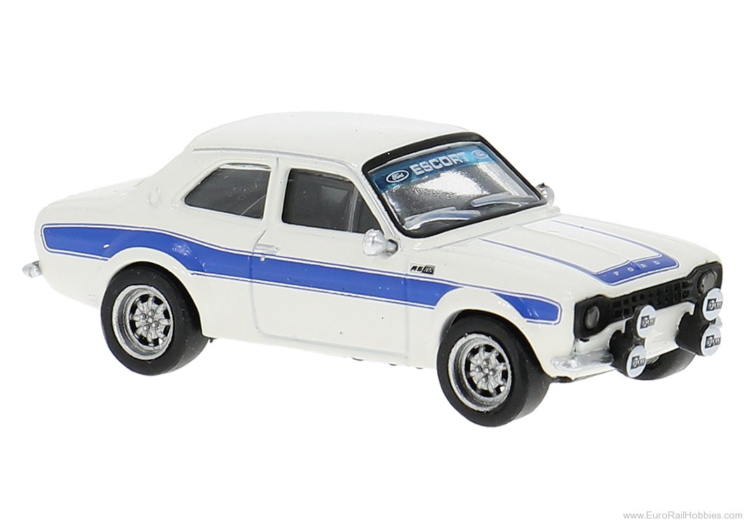 Brekina 19070 Brekina, Ford Escort RS 1800 MKI, White/Blue,