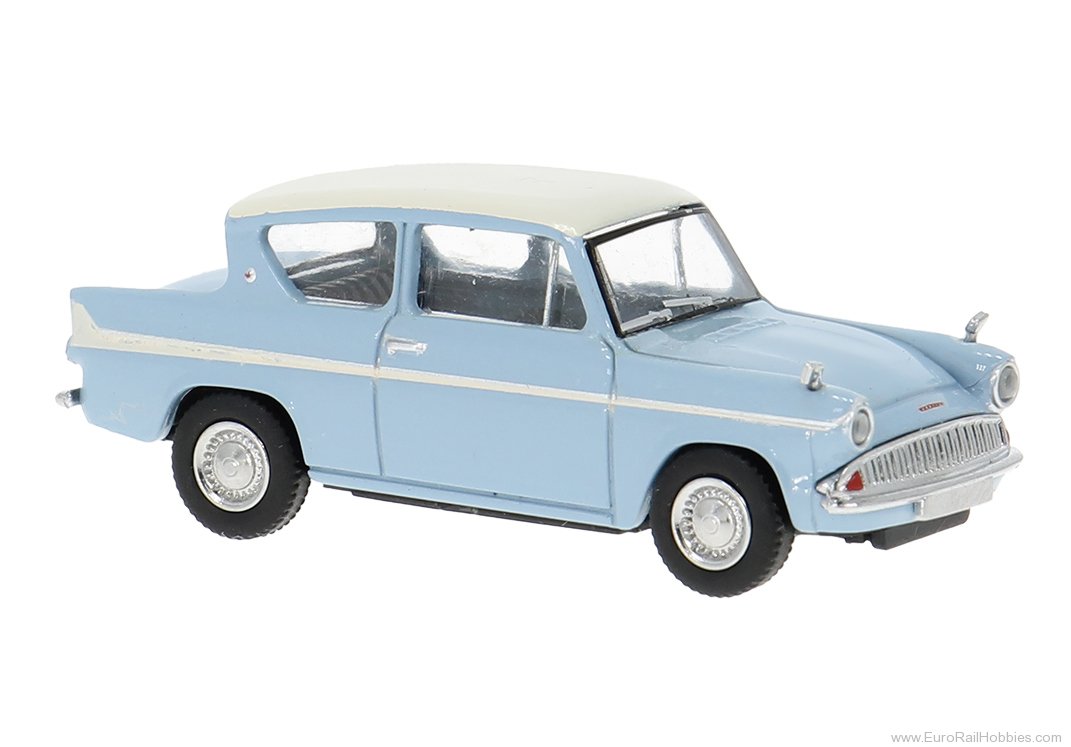 Brekina 19330 Ford Anglia Light Blue Movie Car