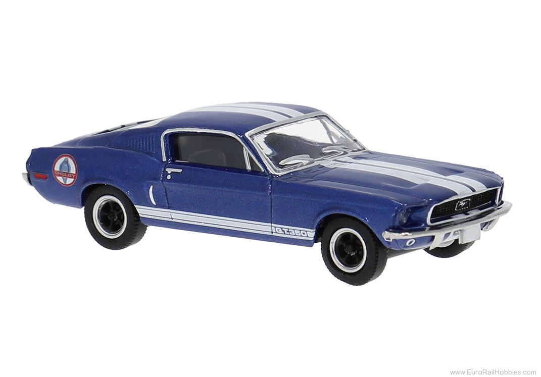 Brekina 19618 Brekina, Ford Mustang, Blue/White, 1968, Shel