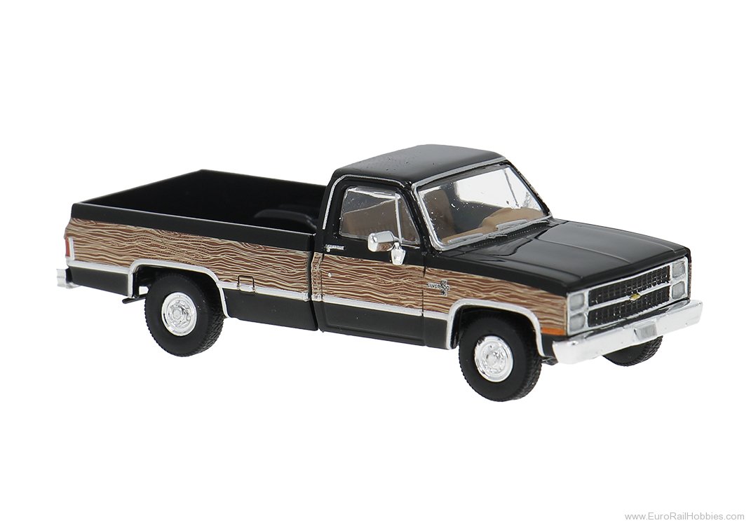 Brekina 19658 Brekina, Chevrolet C 10, Black, 1982, Woody, 