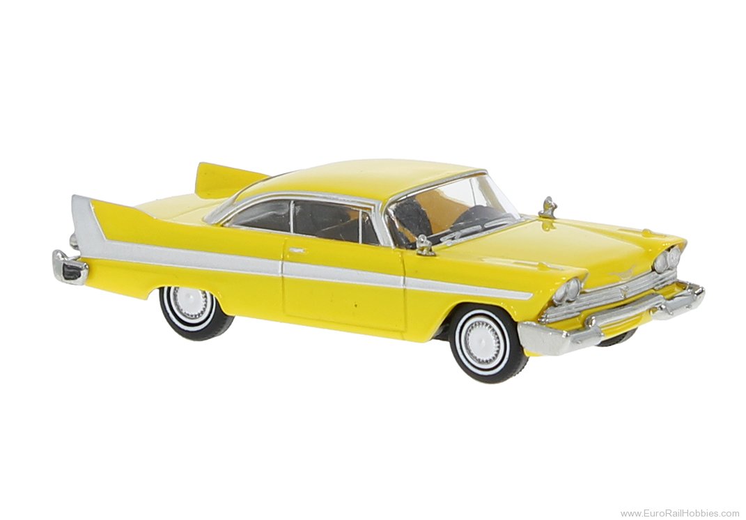 Brekina 19681 Brekina, Plymouth Fury, Yellow/White, 1958, 